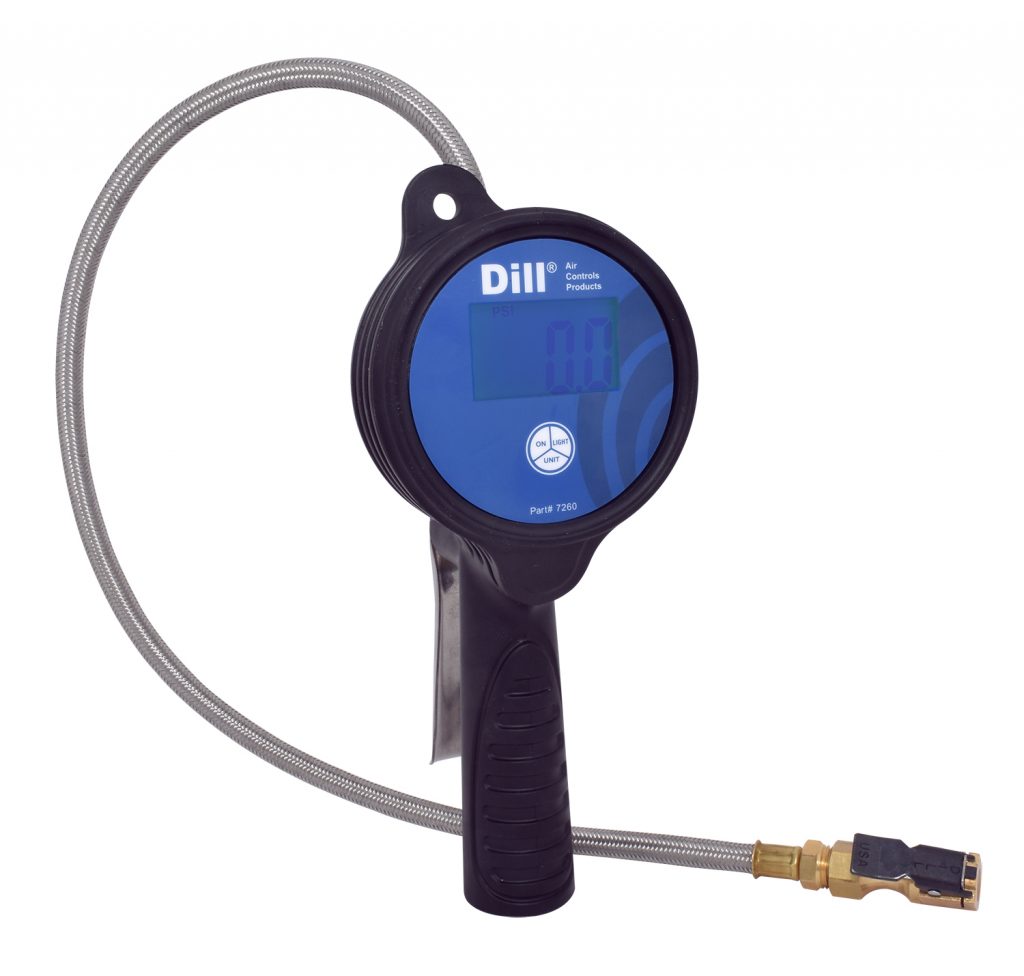 Dill Digital Inflator Gauge 2' Hose w/ European Open Chuck - Storage